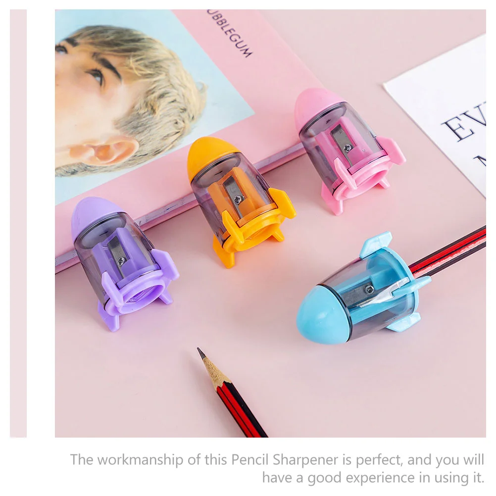 Pencils Rocket Sharpener Colored Single Hole Sharpeners Tool Office Classroom Supplies