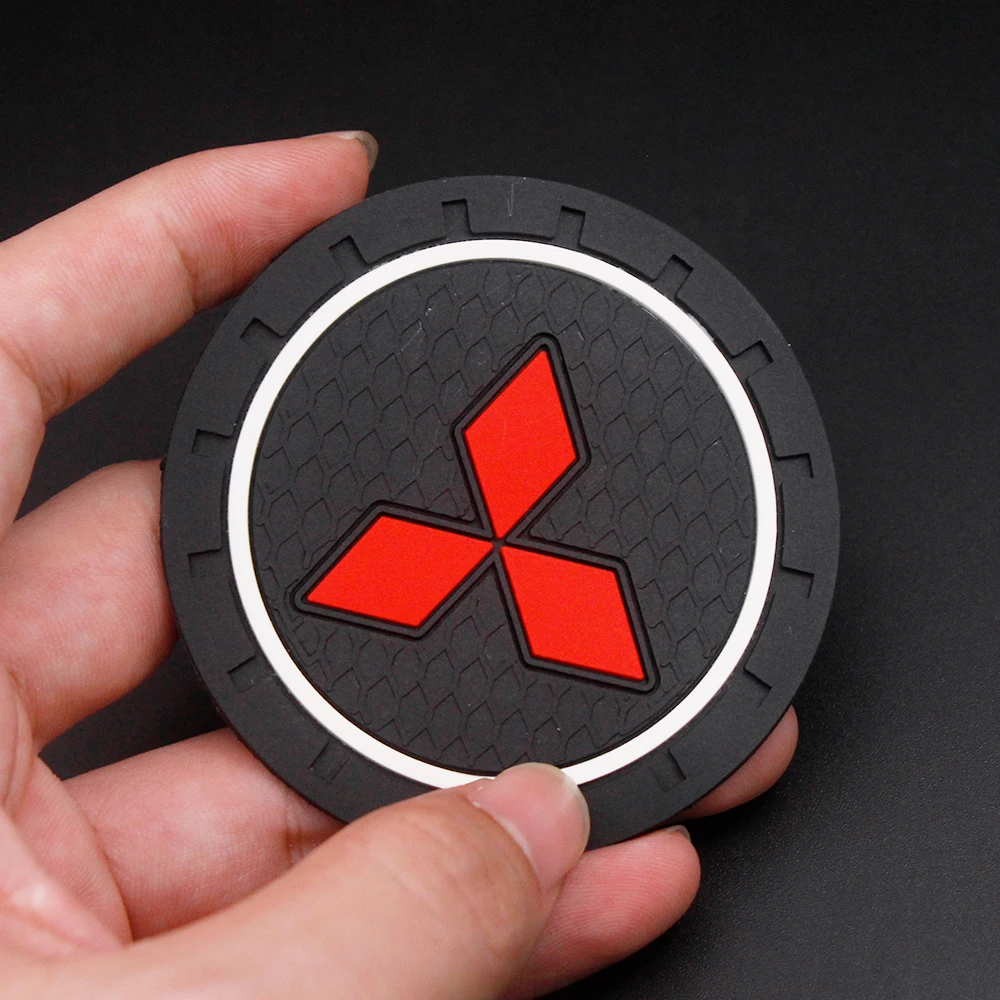 1/2Pcs Car Coaster Water Cup Slot Non-Slip Mat Pad For Mitsubishi L200 Colt 3 ASX Lancer 9 EX Outlander Competition Car Styling