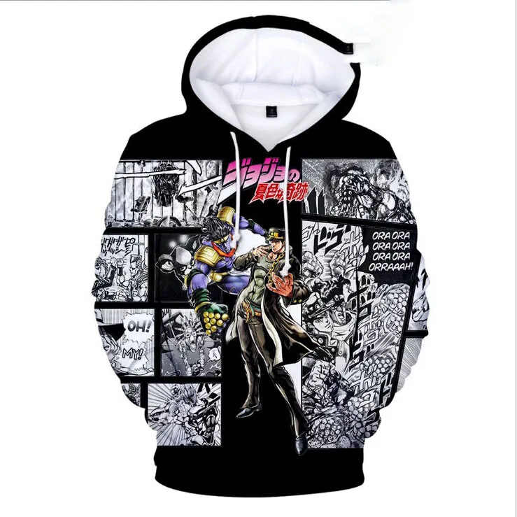 

Casual White JOJO's Fantastic Adventure Character Suit 3D Hoodies Men Women Hoodie Boys Girls Autumn 3D JOJO Kids Pullovers