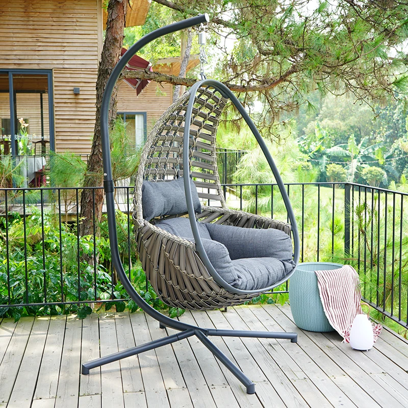 

Indoor and Outdoor Garden Balcony Hot Sale High Quality Hanging Swing Chair Patio Factory Price Rattan Wicker Egg Swing Chair