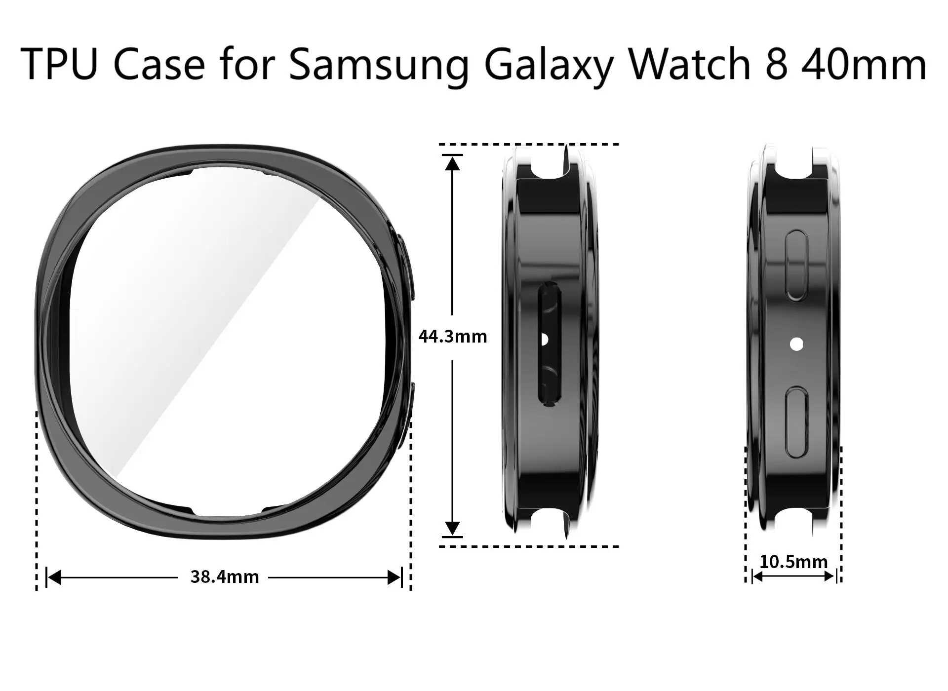 TPU Screen Protector for Samsung Galaxy Watch 8,Anti-Scratch Protector Shockproof Cover Shiny Bumper for Watch 8 40mm/44mm