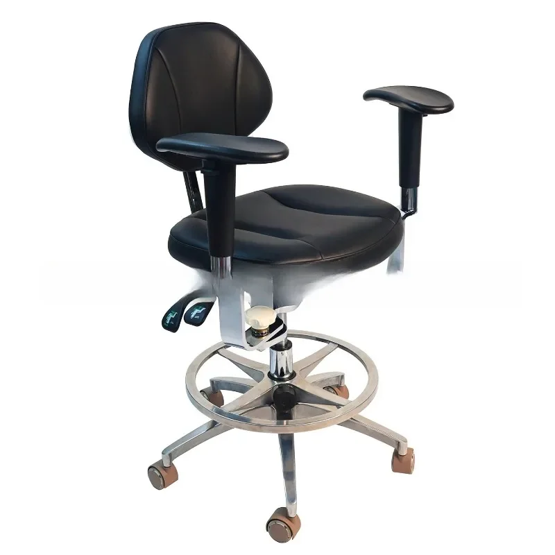 Ergonomic microscope chair, forward-leaning microfiber leather chair