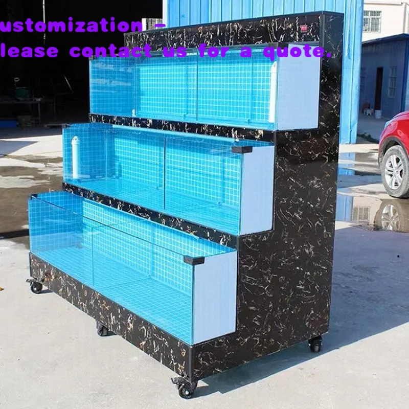 custom.High Capacity Highbright Fish Supermarket Seafood Market Custom Factory Design Outdoor Use