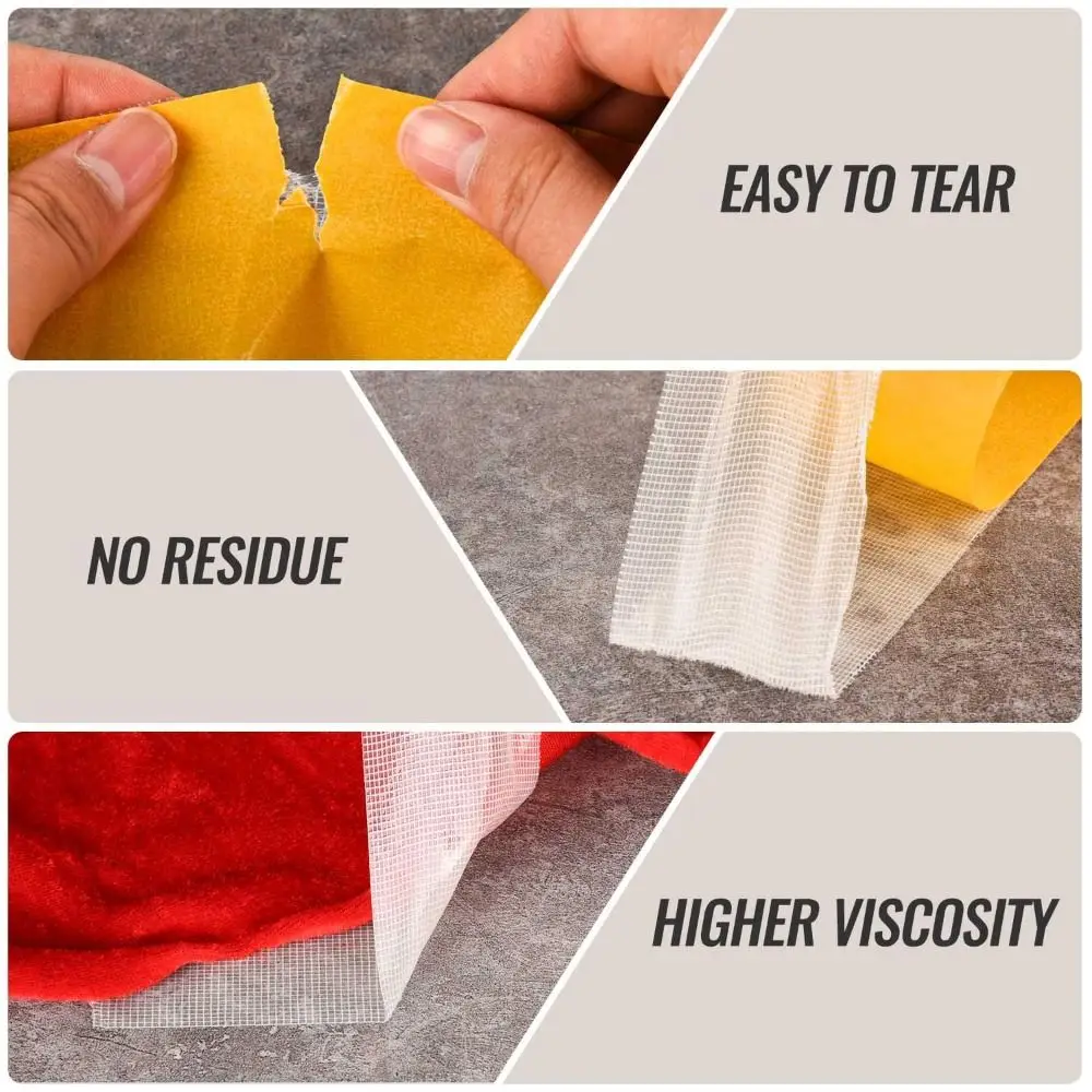 10/20m Heavy Duty Double Sided Tape Waterproof High Viscosity Carpet Tape Fiberglass Mesh Removable Wall Adhesive Tape