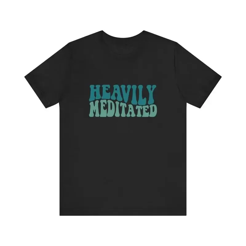 Забавная женская футболка с надписью «Heavily Meditated Yoga» для мужчин