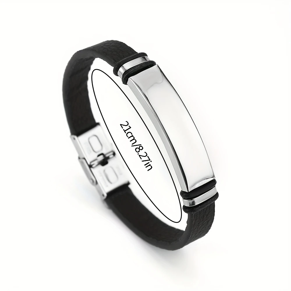 Customized Name/Text Silicone Bracelet with Stainless Steel Accessory