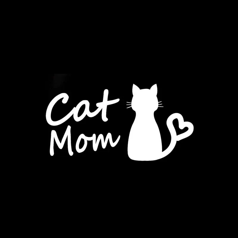 Car Stickers Funny Cat Mom Vinyl Decals Car Motorcycle Bumper Body Rear Window Decorative Decals,15CM*8CM