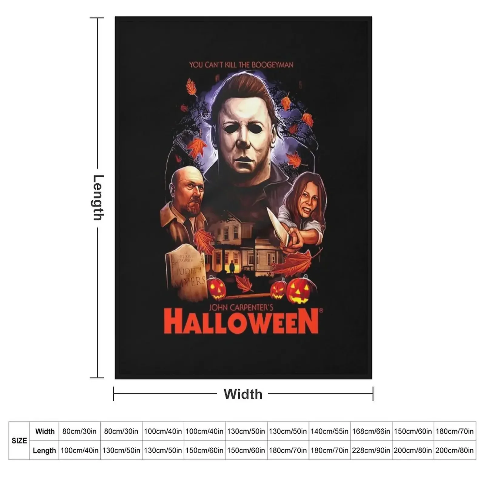 Halloween He is Gonna Get You Throw Blanket couch cozy soft plush fuzzy picnic outdoor blanket