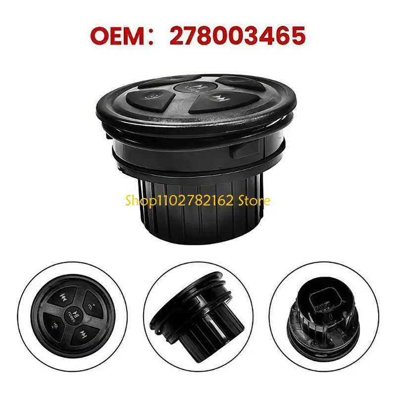 547B Dashboard Music Control Switches Replacement for Personal Watercraft 278003465 Black Round Button Module for Power Volumes