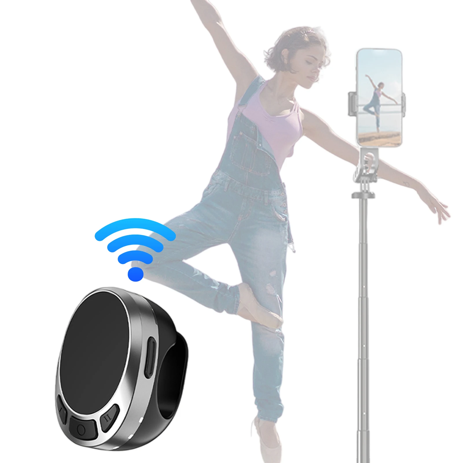 Bluetooth-compatible 5.3 Smart Touch Control Air Mouse Ring Finger Ring Mouse Wireless Page Turner for Android &