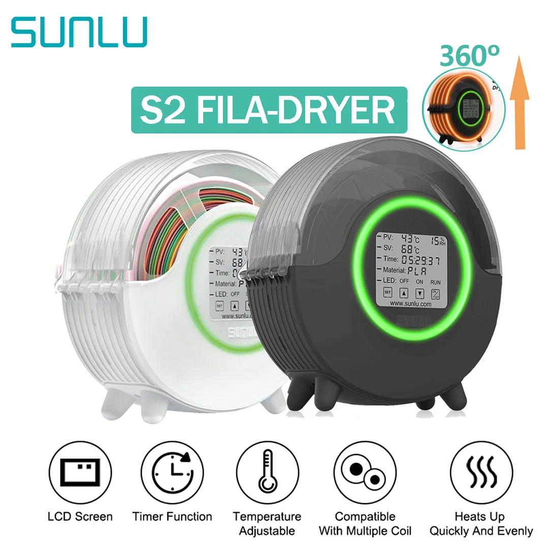 

SUNLU FilaDryer S2 New Arrivals Printer 3D Filament Drying Box Kickstarter startup Storage Holder Dry Free Ship 3D FDM printer