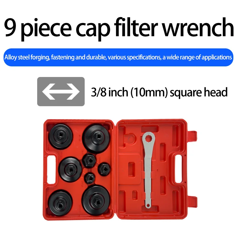 Filter Remove Set Filter Wrench 9Set Oil Filter Cup Set Oil Filter Wrench Remove Set Sockets Work Wrench Repair Tool Kit