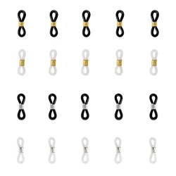 20pcs Eyeglass Chain Ends Adjustable Spring Rubber Ends Connectors for Eye Glasses Holder Necklace Chain DIY Jewelry Making