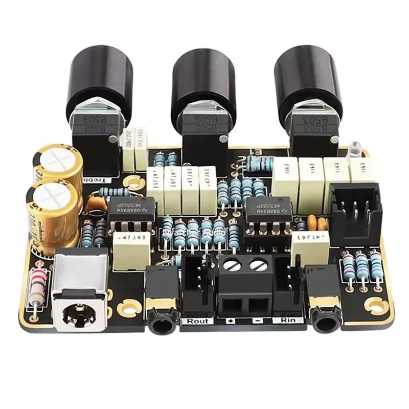 Y44A NE5532 Mini Preamplifier Tone Board Active Filter Amplifier Volume Control for Home Theater DC 9-24V 2x770mW