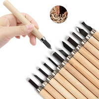 12pcs Professional Wood Carving Chisel Knife Hand Tool Set For Basic Detailed Carving Woodworkers Gouges