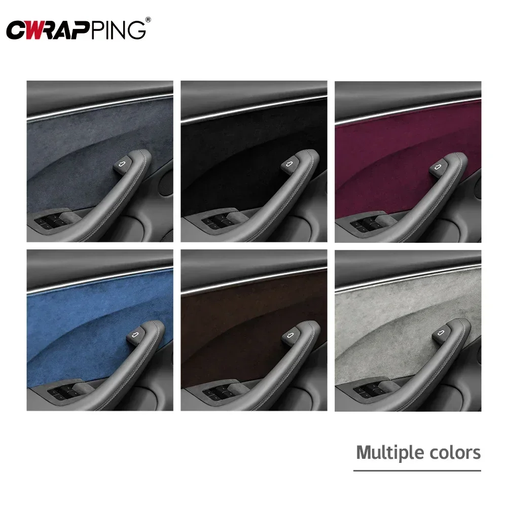 Наклейки для модификации салона автомобиля, высококачественная замшевая ткань, виниловая авто самоклеящаяся пленка, модификация автомобиля, дверная панель, верстак