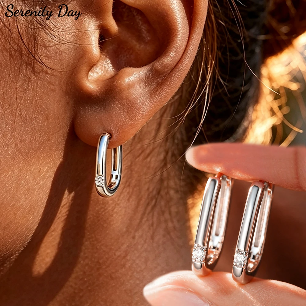 セレニティ-2mm-モアサナイト-フープピアス-女性用-スパークリング-ラボダイヤモンド-長方形イヤリング-s925-スターリングシルバー-イヤージュエリー