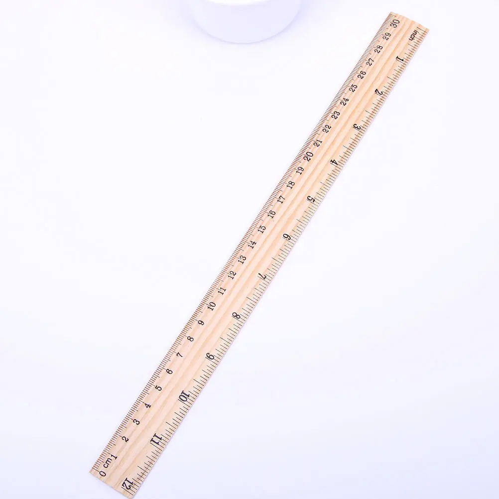 Règle en bois droite, outil de mesure à Double échelle, clair gravé, petit et exquis, utilisation au bureau pour enseignant, 10 pièces