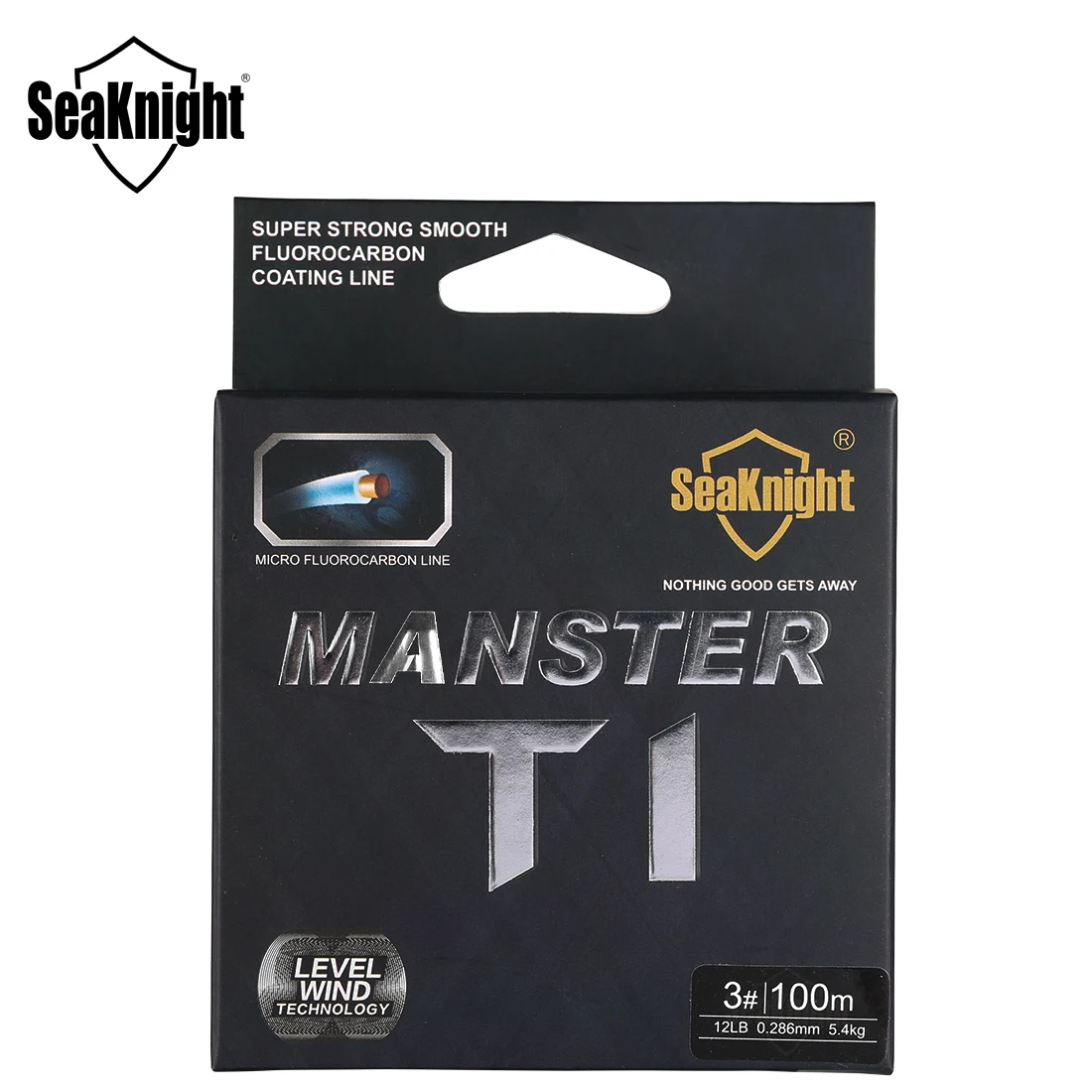 SeaKnight-línea de pesca serie MANSTER T1, 100M, revestimiento de fluorocarbono, monofilamento de nailon, línea de hundimiento, 3-35LB