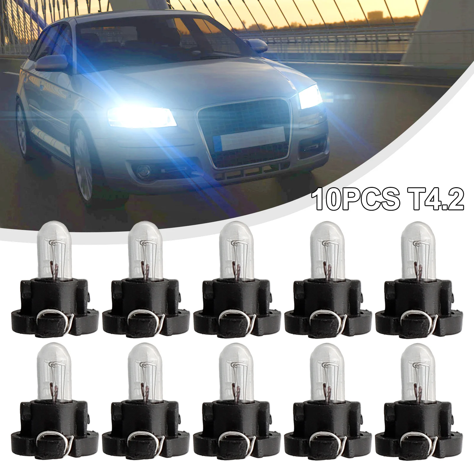 

5-10PCS T3/T4.2 LED Blubs 4300K Halogen Auto Board Instrument Panel Lamps 1-1.4W Super Bright Indicator Wedge Accessories 12v