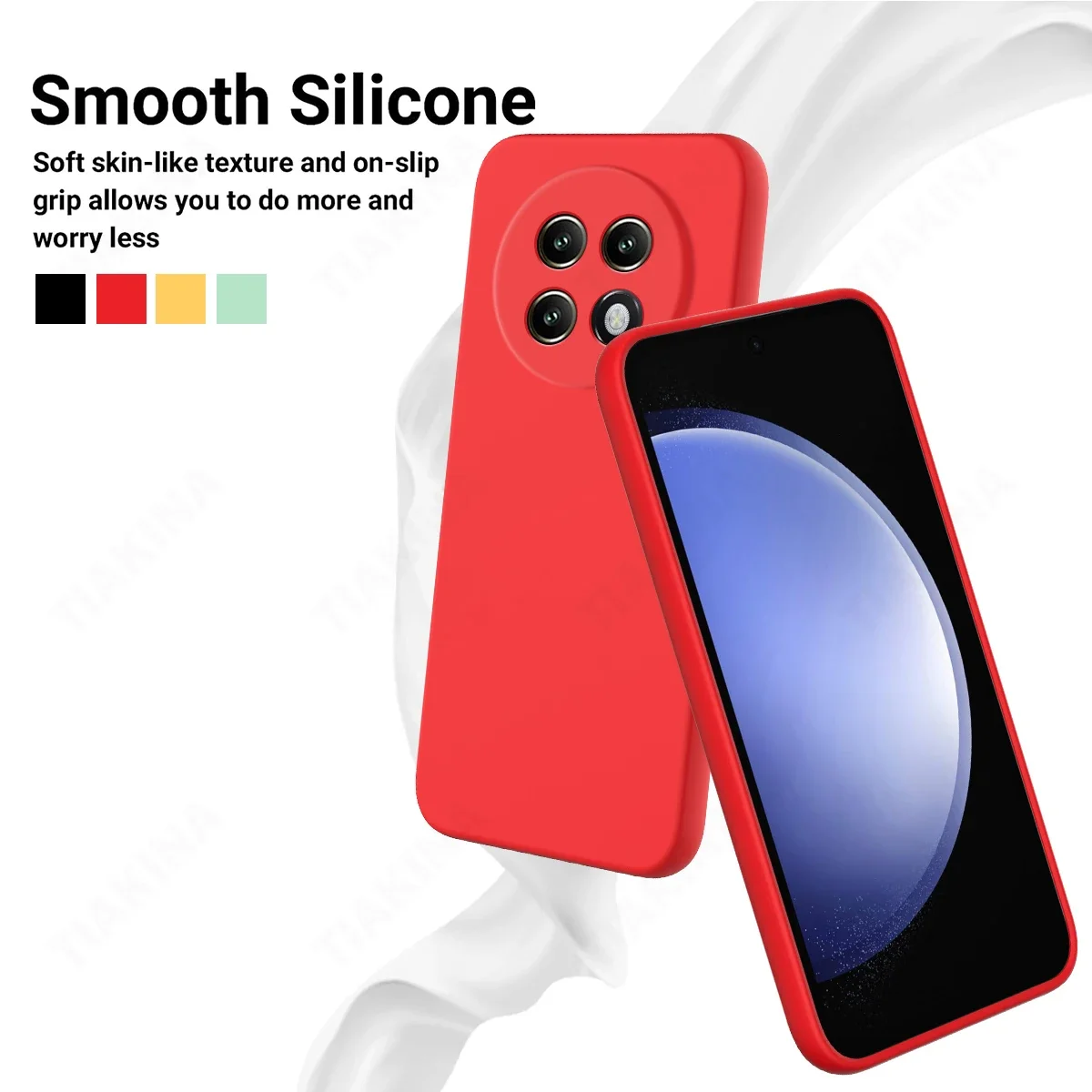 Soft Liquid Silicone Full Protective Funda for Realme 13 Plus Case for Realme 13 Plus Case Shockproof Back Cover with Strap