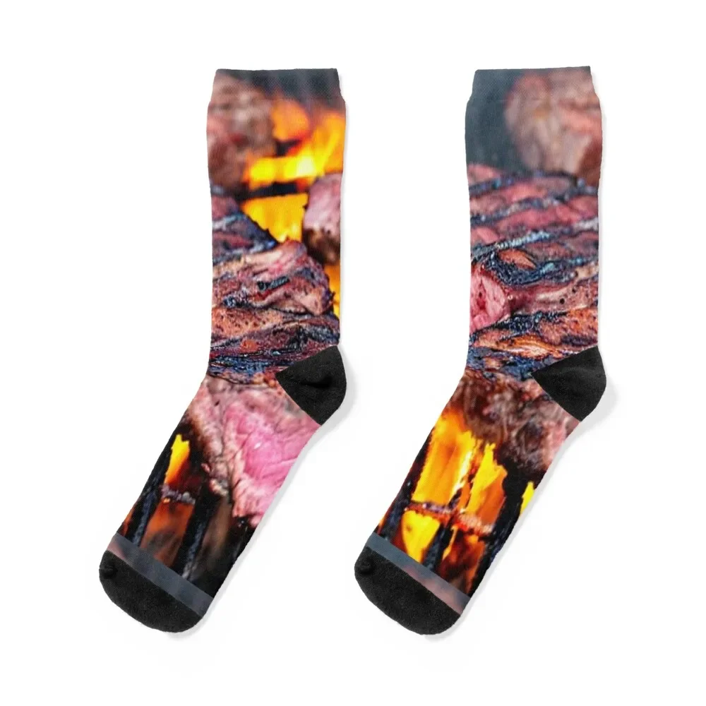 GRILLING MEAT Socks anti slip football anti-slip gifts luxe Socks Ladies Men's