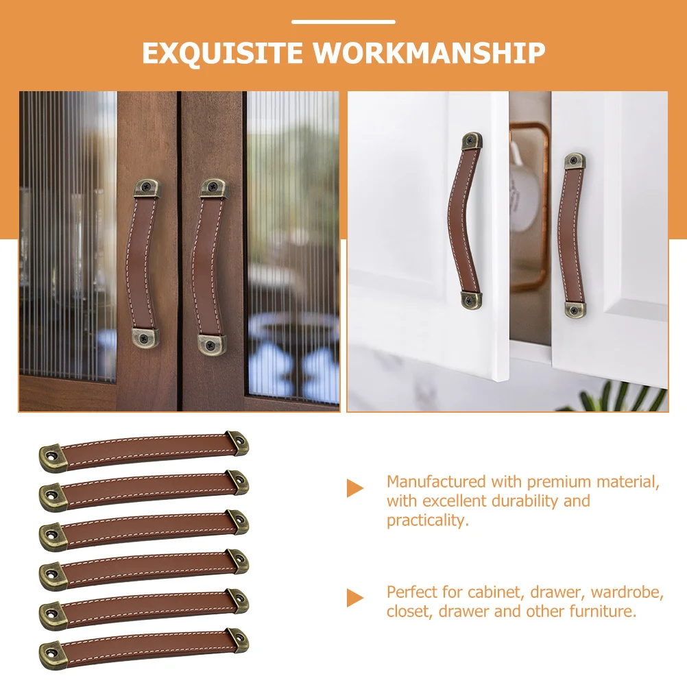 6 قطعة مقابض سحب موثوقة مقاومة للاهتراء خزانة لخزانة ملابس بأدراج باب يسحب مقابض سهلة التركيب