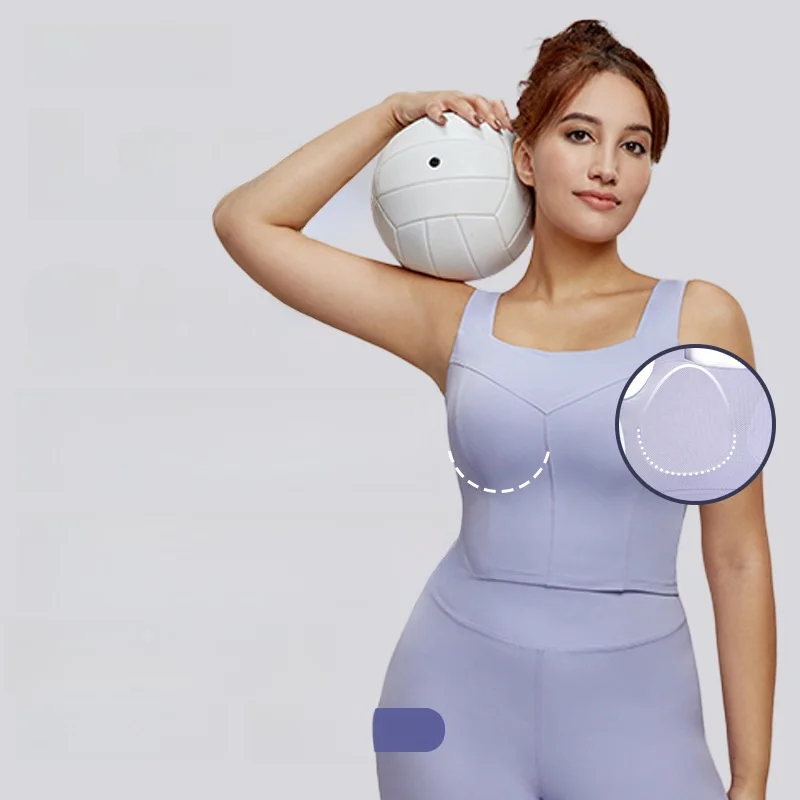 

Жилет для йоги больших размеров, женский спортивный жилет с накладкой на грудь, фиксированная чашка на талии, не протекающий жилет для фитнеса для полной сестры