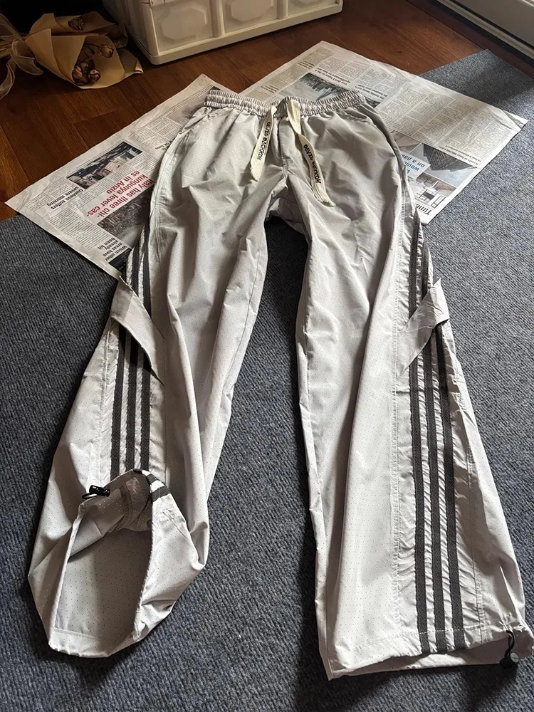 

Ice Silk Qui Dry Casual Pants Men's Lightweight Breathable Sport Pants Laser Perforated Cool Straight Leg Casual Pants