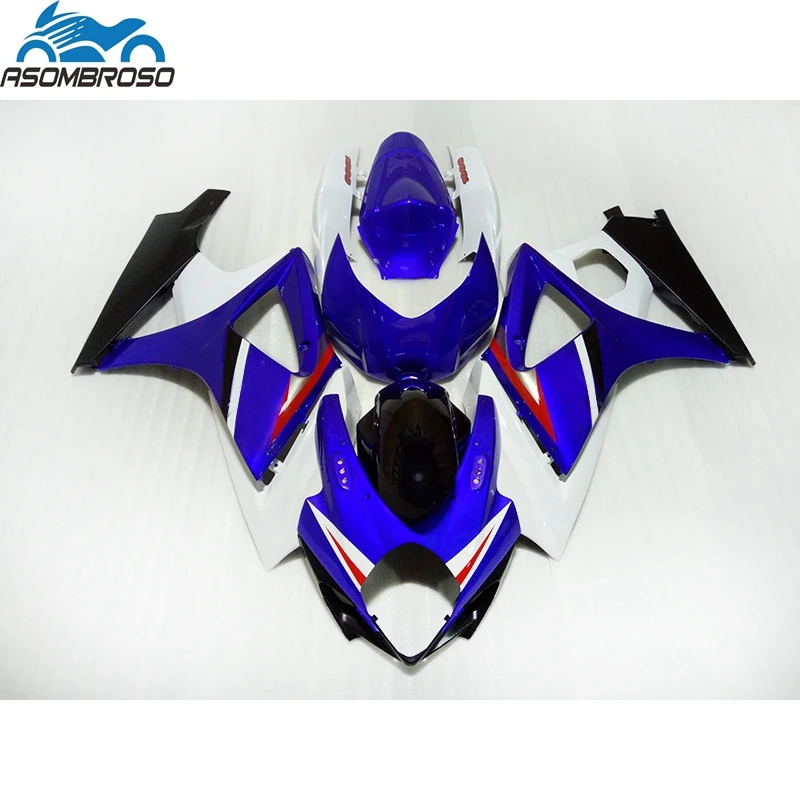 ชุดแฟริ่งชิ้นส่วนรถจักรยานยนต์สำหรับ Suki gsxr 1000 2007 2008สีขาวม่วงดำ CM19แฟริ่ง GSXR1000