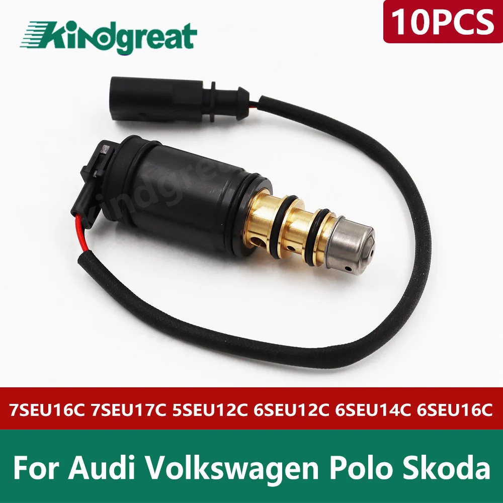 10PCS AC compressor control valve 7SEU16C 7SEU17C 5SEU12C 6SEU12C 6SEU14C 6SEU16C solenoid valve for Audi Volkswagen Polo Skoda