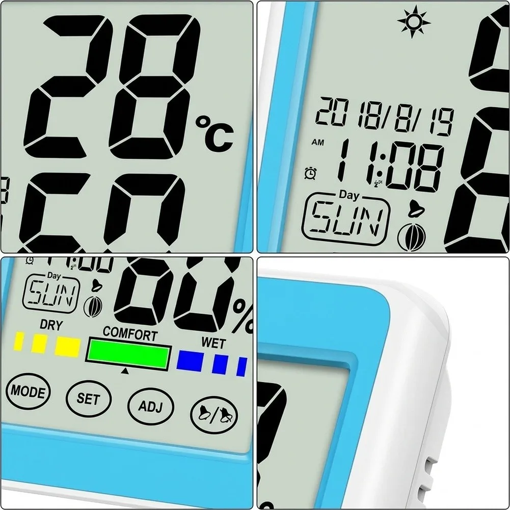 Lcd Room Sensor Indoor for temp Humidity Monitor For Daily Climate Check Magnetic Back Design For Home Living Room