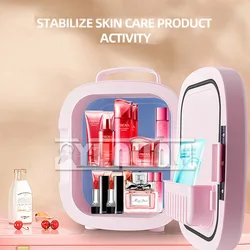 Mini refrigerador para el hogar, refrigerador cosmético con luces, espejos de maquillaje, Cajas de aislamiento multifuncionales, Frigoriferi