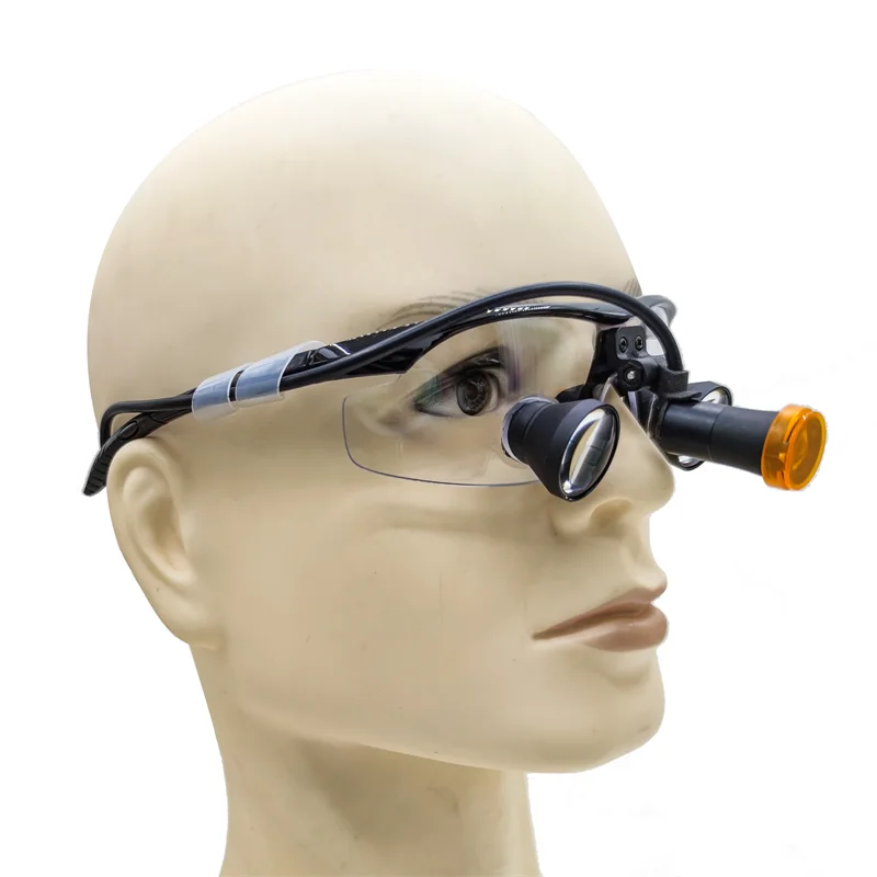 Customized TTL Dental Binocular Magnifier Loupes Long Working Distance Medical Surgery Magnifying with Surgical Headlight