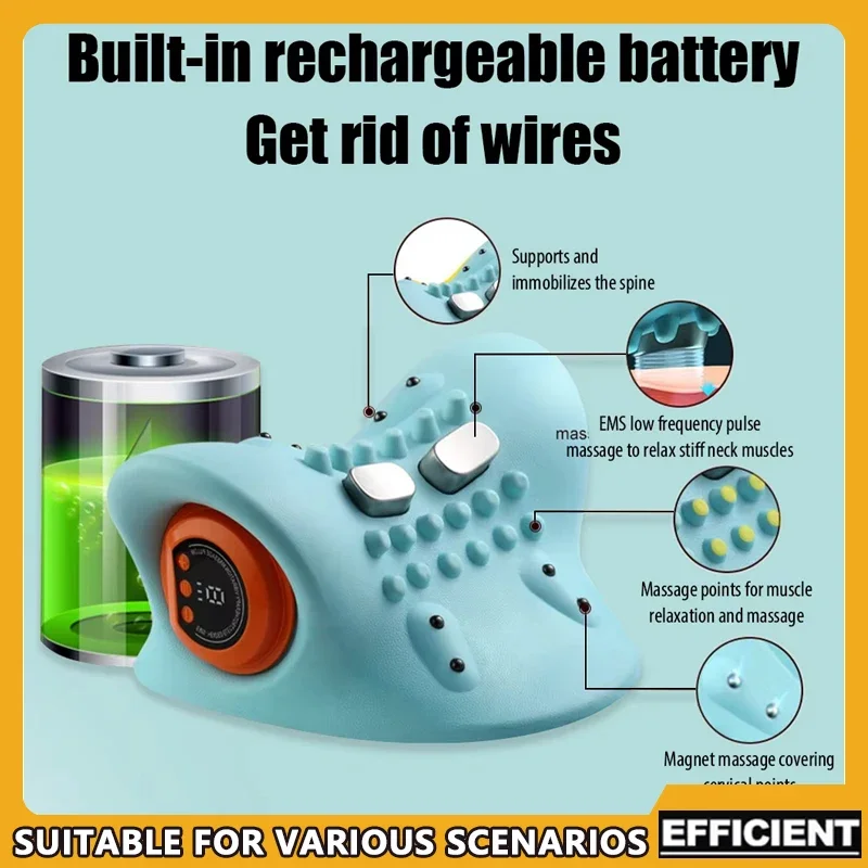 

Электрический массажер для шеи и шеи, тяговая подушка для акупунктурных точек, носилки для плеч и тела, хиропрактика, функция мягкого узла