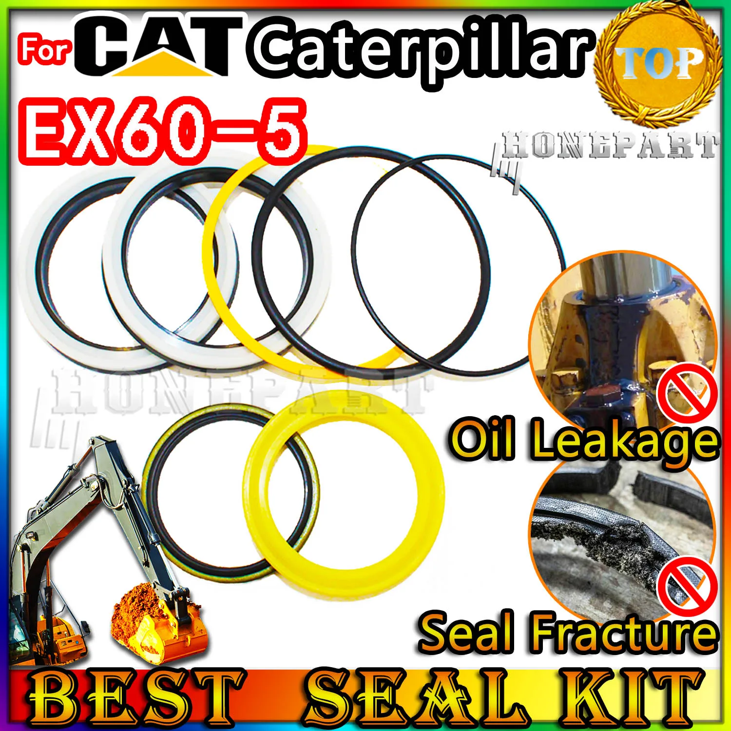 For Hitachi EX60-5 Oil Seal Repair Kit Boom Arm Bucket Excavator Hydraulic Cylinder Hit EX60 5 Machinery Maintenance Floating