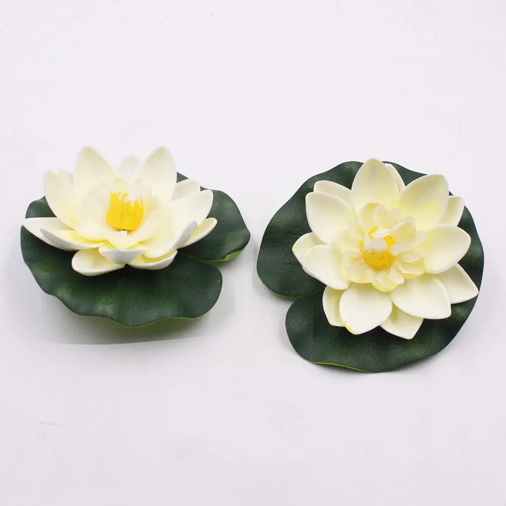 1pc Artificial Simulation Lotus Water Lily Floating Pool Decoration Performance Plant Ornamental Props 10cm