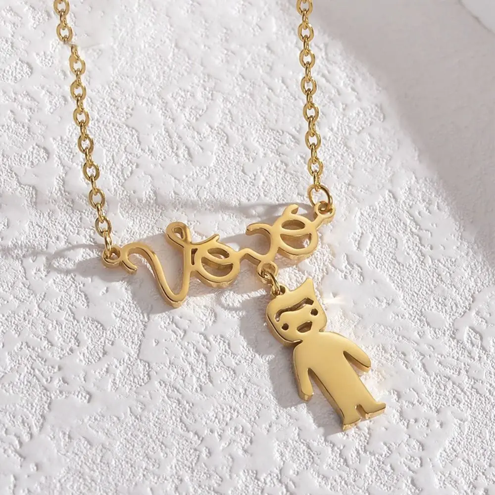 New Stainless Steel Vovó Kid Pendant High-End Gold/Silver Mother Necklace Premium Quality Grandmother Necklace For Grandma