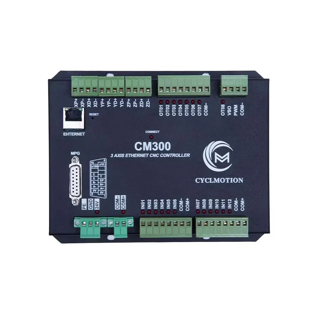 

【HOT】CM300 3-Axis Motion Controller DC24V 12 Inputs and 8 Outputs 100Mbps Ethernet CNC Controller