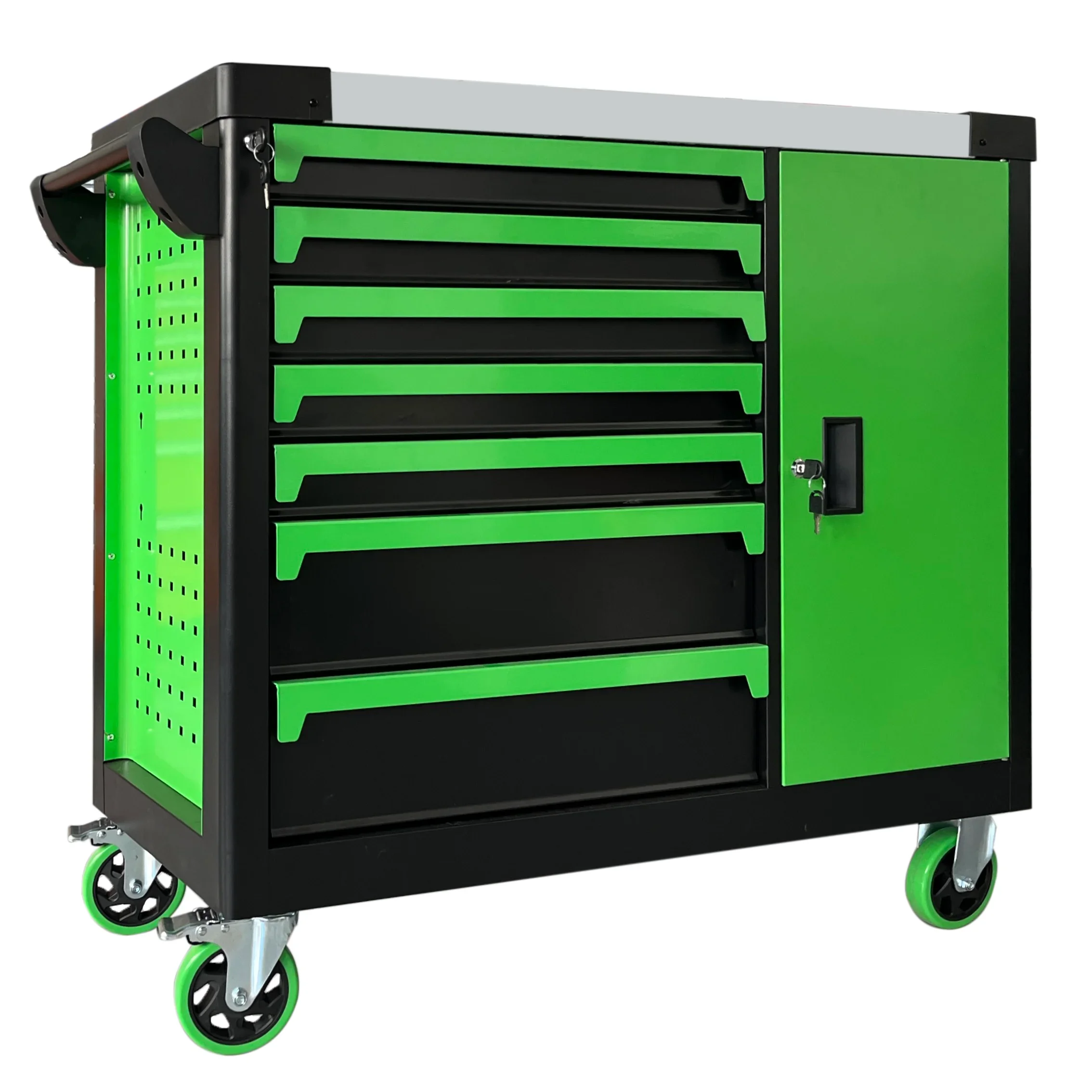 

Tool cabinet with 7 drawers and 1 large side drawer