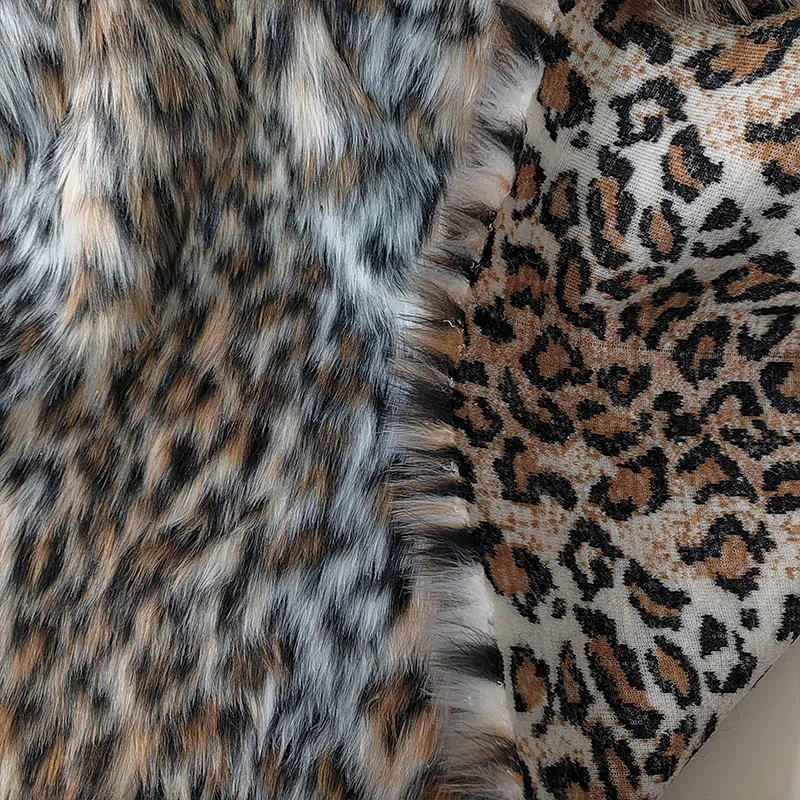 Good Hair 2cm Leopard Tiger Pattern Faux Fur Fabric Plush Artificial Wool Fabric Sewing Material Diy Clothing Accessories