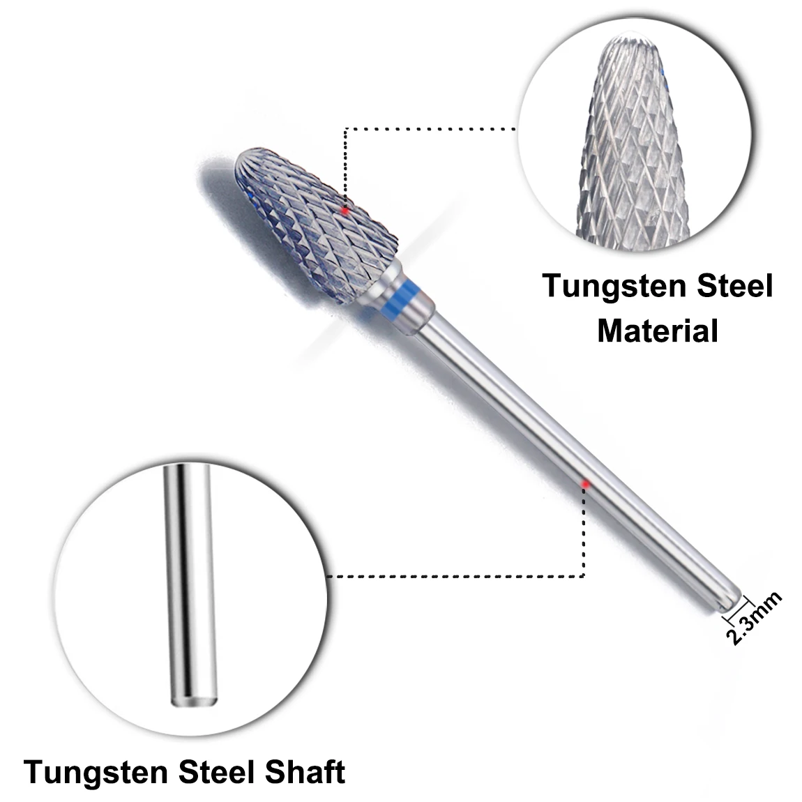 1 pz punte da trapano per unghie in acciaio al tungsteno di alta qualità per la rimozione della cuticola strumento di accessori per trapano per unghie elettrico