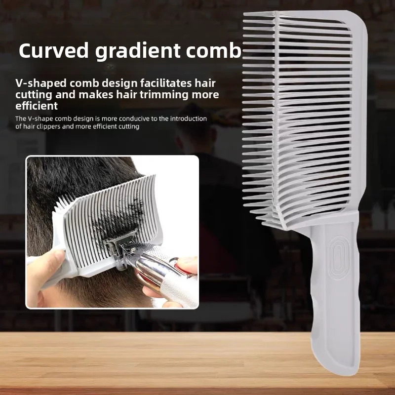 Fading Comb Professional Barber Clipper Blending Flat Top Hair Cutting Comb For Men Heat Resistant Fade Brush Salon Styling Tool