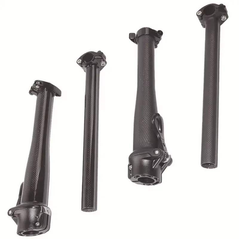 Carbon Fiber Folding Bike Small Wheel Bike Telescopic Head Tube 3K Pattern Glossy/Matte 580g