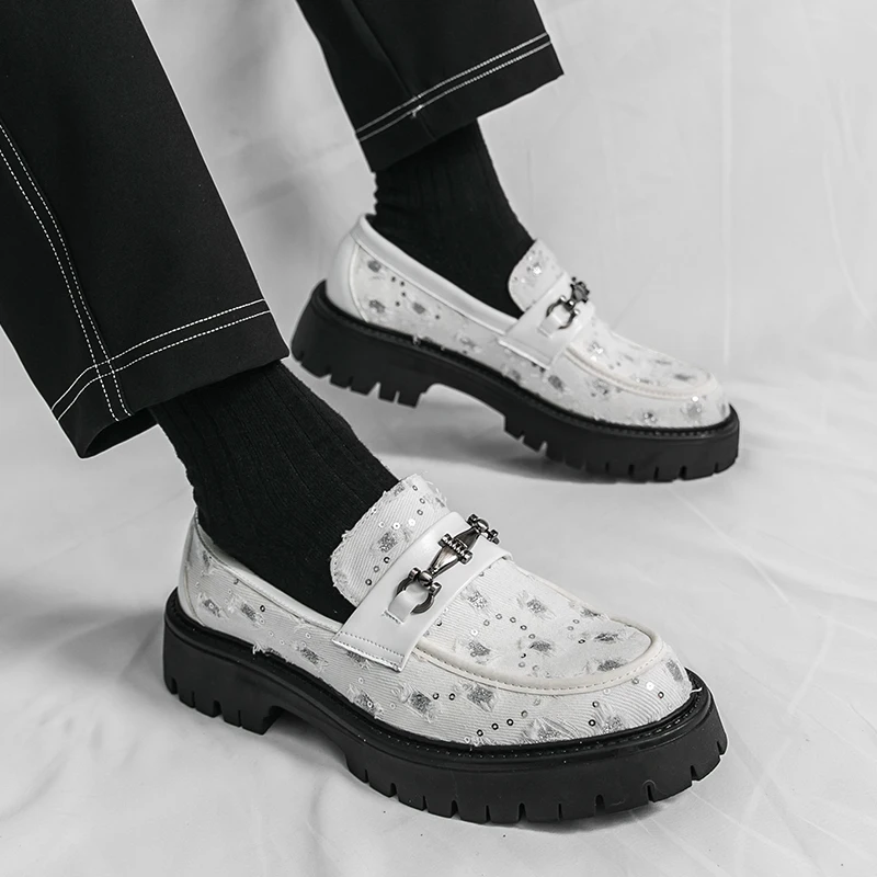 Hot selling thick soled men's shoes Trendy brand designer style Outdoor fashion street walking Daily Young Work Shoes 38-46