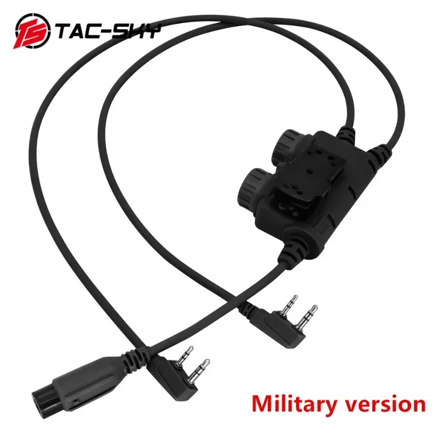 TS TAC-SKY Dual Channel Military Version for RACPTT Tactical Adapter Ken Plug Compatible with PELTO Tactical Headsets