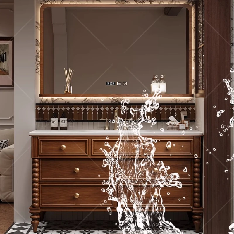 Luxury Standing Organizer Bathroom Cabinets Drawers Sink Vanities Storage Bathroom Cabinet Mirror Home Badschrank Furniture