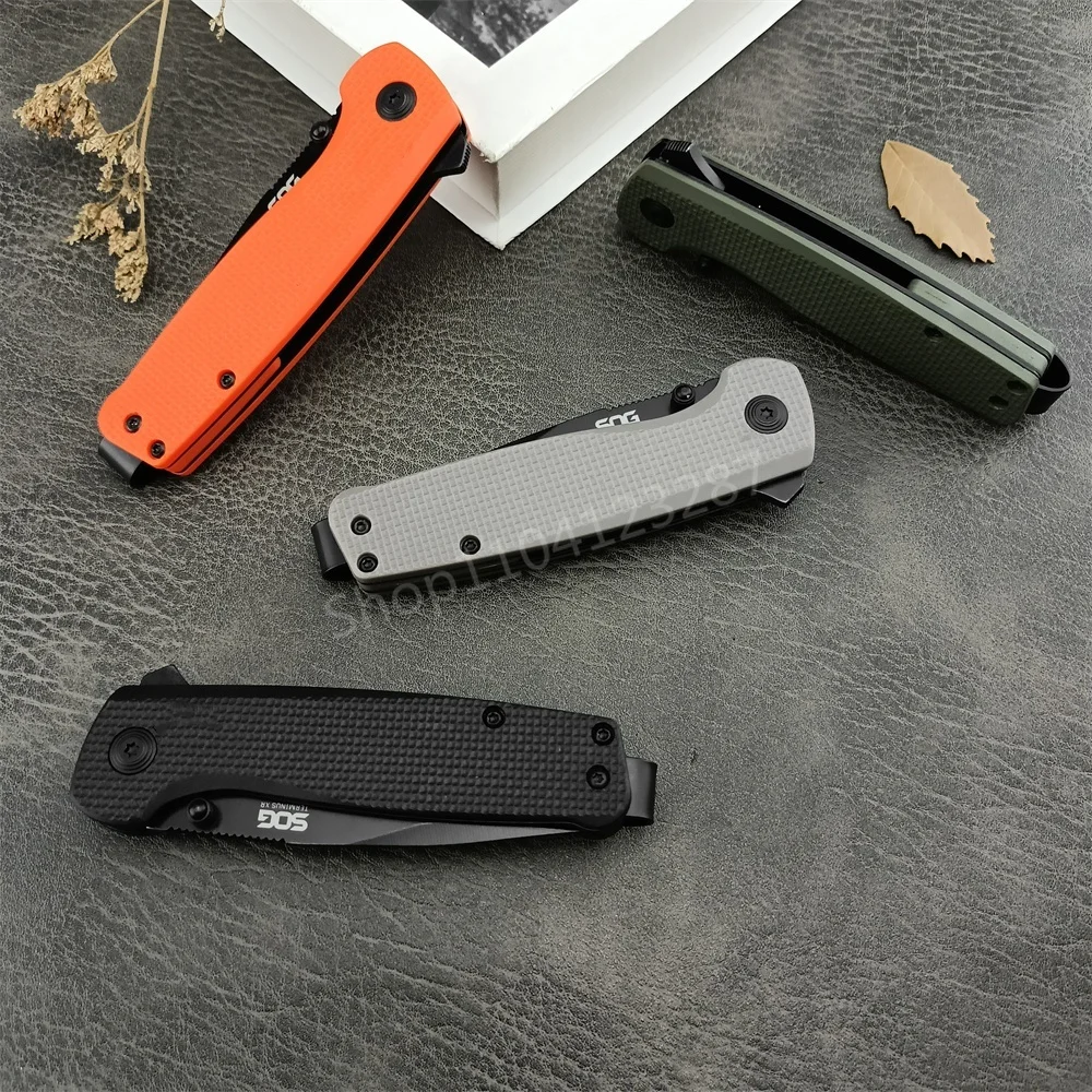 Folding Pocket Knife D2 Blade Nylon Fiber Handle Utility EDC Outdoor Camping Survival Knives Kitchen Fruit Cutter Gift