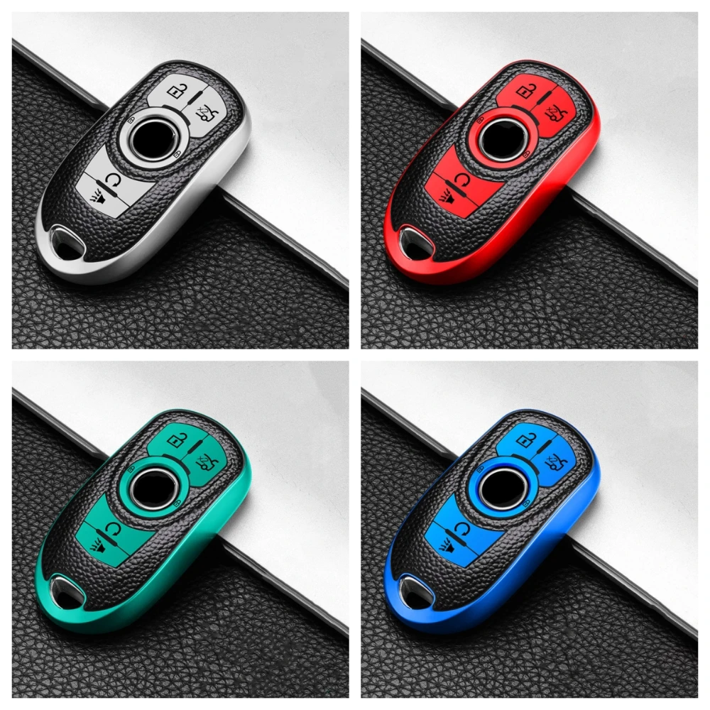 Leather TPU Car Key Cover Bag Case Shell Protector for Buick Encore Envision Excelle Lacrosse Regal Verano GX GL6