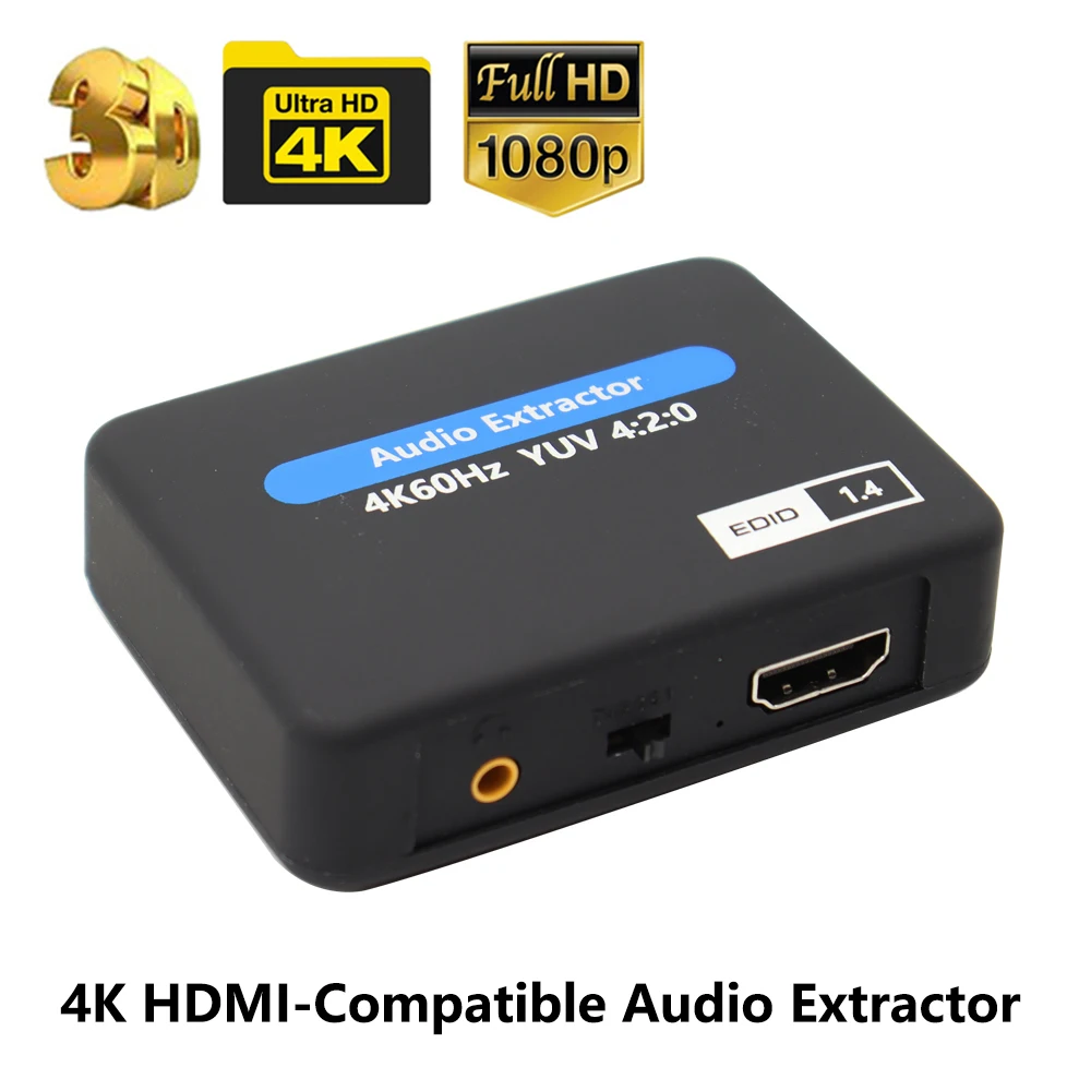 4K kompatybilny z HDMI ekstraktor Audio Toslink SPDIF optyczny + 3.5mm Adapter Audio Stereo do ognia TV Xbox PS4 PS5 Laptop